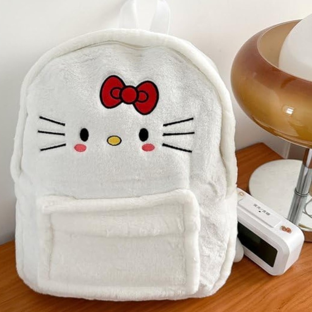 Hello Kitty Plush Backpack with Red Bow, - Picture 3 of 6